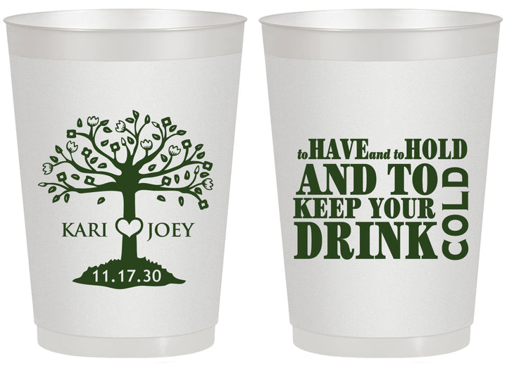 Personalized Wedding 20 oz Frosted Cups - To Have And To Hold | 438