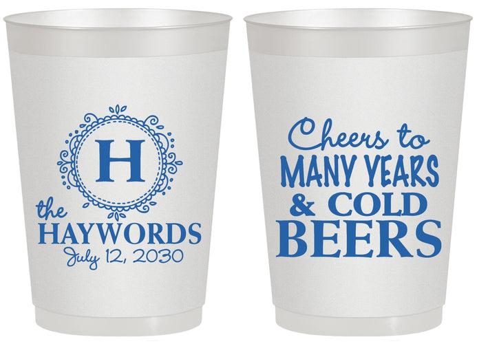 Personalized Wedding 20 oz Frosted Cups - Cheers To Cold Beers | 439