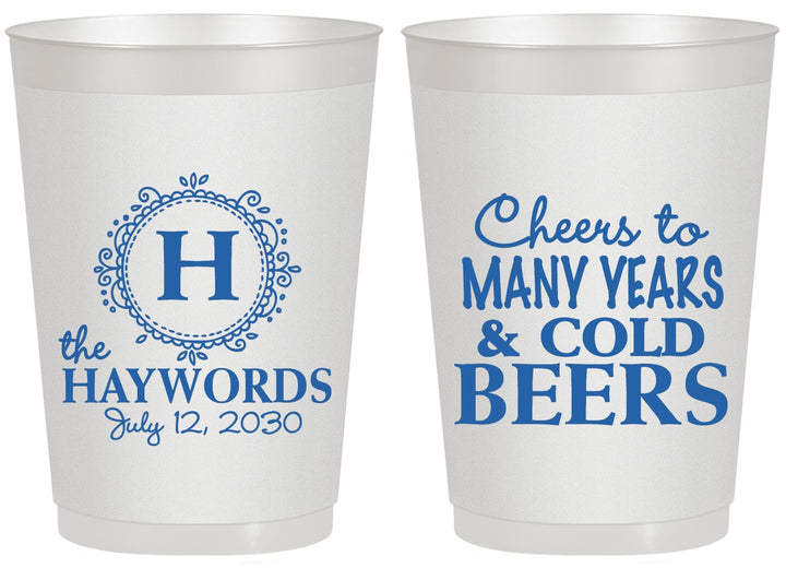 Personalized Wedding 20 oz Frosted Cups - Cheers To Cold Beers | 439