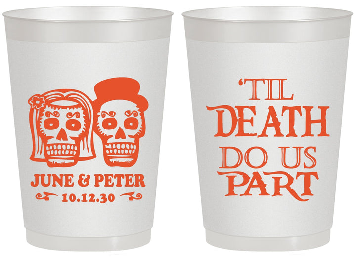 Personalized Wedding 20 oz Frosted Cups - Til Death Do Us Part | 441