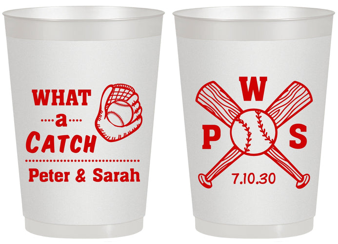 Personalized Wedding 20 oz Frosted Cups - Baseball | 443