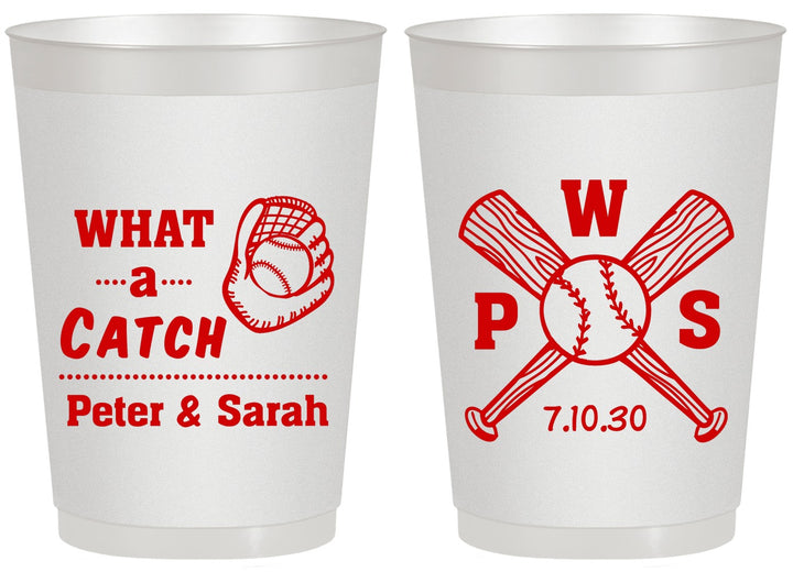 Personalized Wedding 20 oz Frosted Cups - Baseball | 443