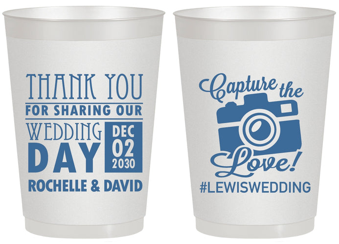 Personalized Wedding 20 oz Frosted Cups - Capture The Love | 444