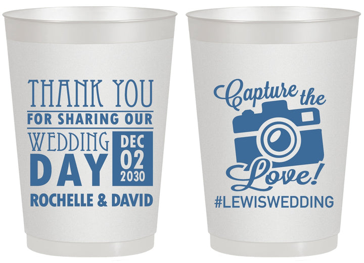Personalized Wedding 20 oz Frosted Cups - Capture The Love | 444