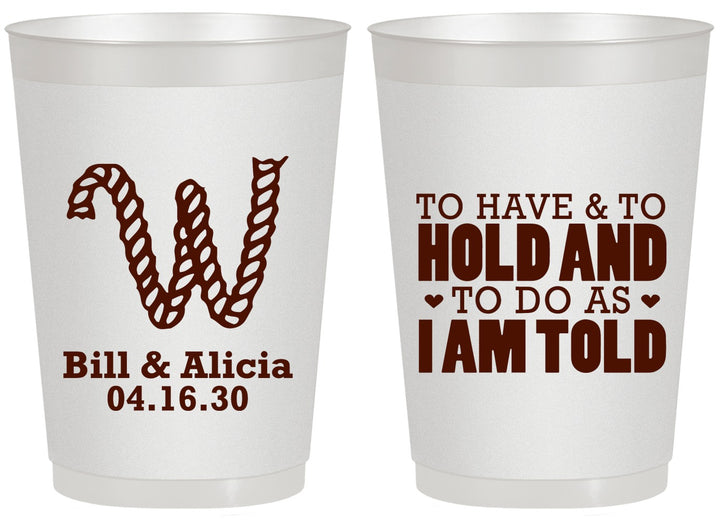 Personalized Wedding 20 oz Frosted Cups - To Have And To Hold | 449