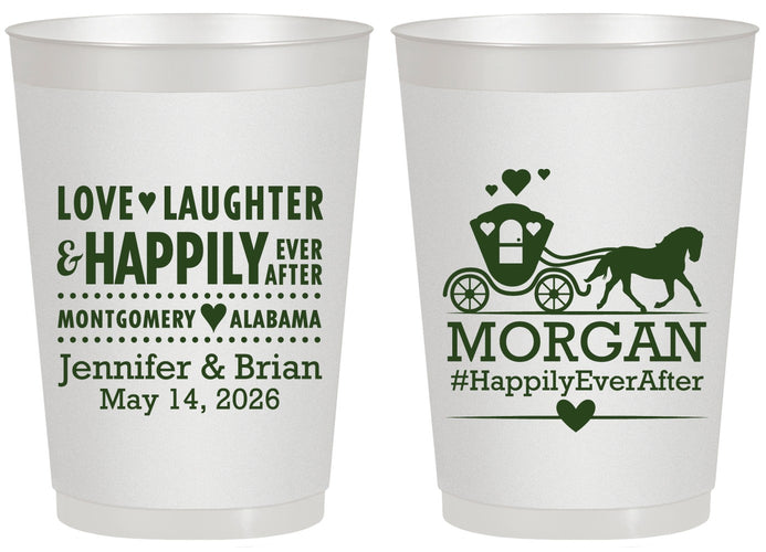 Personalized Wedding 20 oz Frosted Cups - Happily Ever After | 452