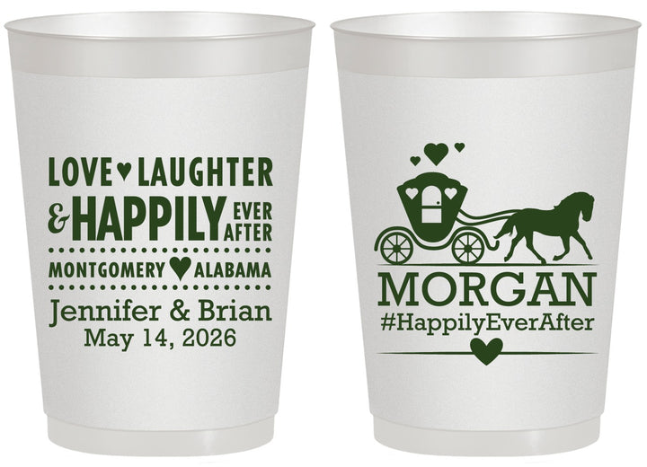 Personalized Wedding 20 oz Frosted Cups - Happily Ever After | 452