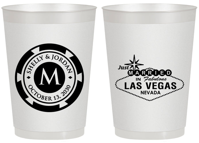 Personalized Wedding 20 oz Frosted Cups - Las Vegas | 454