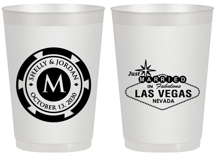 Personalized Wedding 20 oz Frosted Cups - Las Vegas | 454