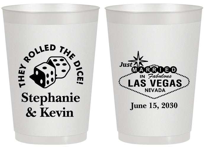 Personalized Wedding 20 oz Frosted Cups - Las Vegas | 455