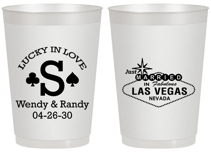 Personalized Wedding 20 oz Frosted Cups - Las Vegas | 456