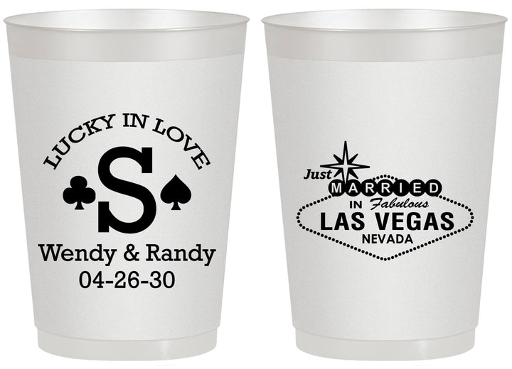 Personalized Wedding 20 oz Frosted Cups - Las Vegas | 456