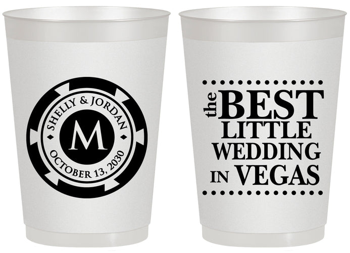 Personalized Wedding 20 oz Frosted Cups - Las Vegas | 457