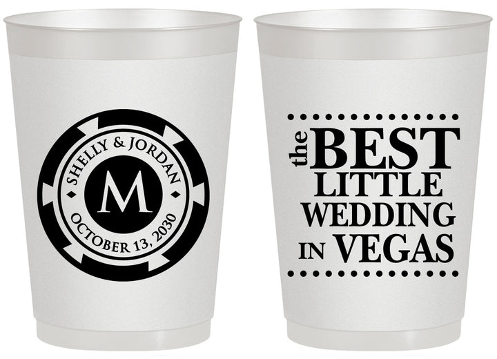 Personalized Wedding 20 oz Frosted Cups - Las Vegas | 457