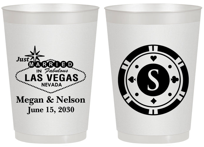 Personalized Wedding 20 oz Frosted Cups - Las Vegas | 459
