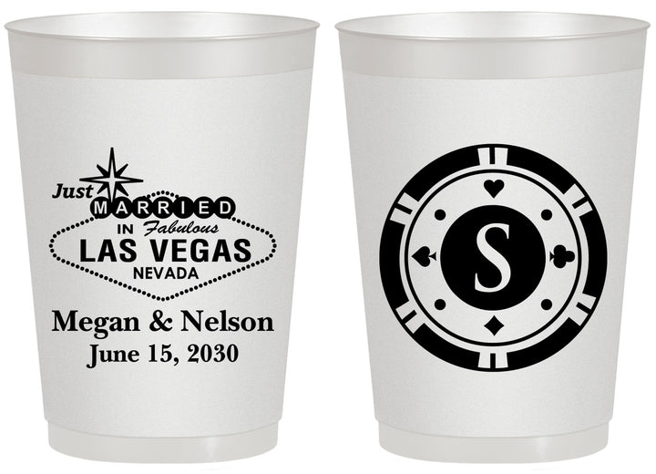 Personalized Wedding 20 oz Frosted Cups - Las Vegas | 459