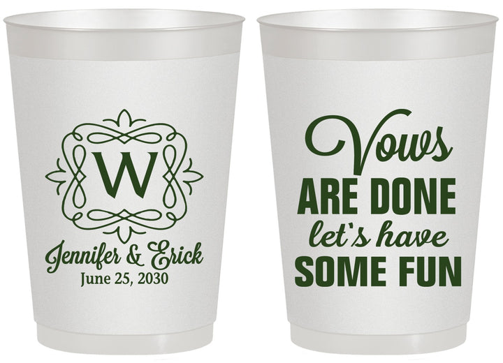 Personalized Wedding 20 oz Frosted Cups - Vows Are Done Have Fun | 460