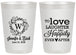 Personalized Wedding 20 oz Frosted Cups - Love Laughter Happily | 461