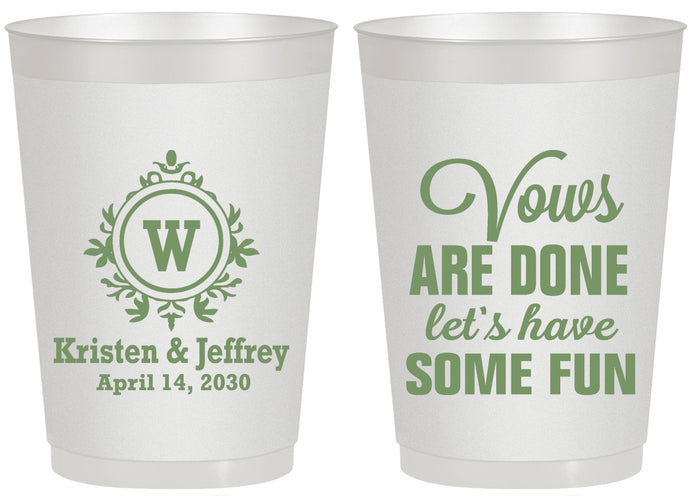 Personalized Wedding 20 oz Frosted Cups - Monogrammed | 462
