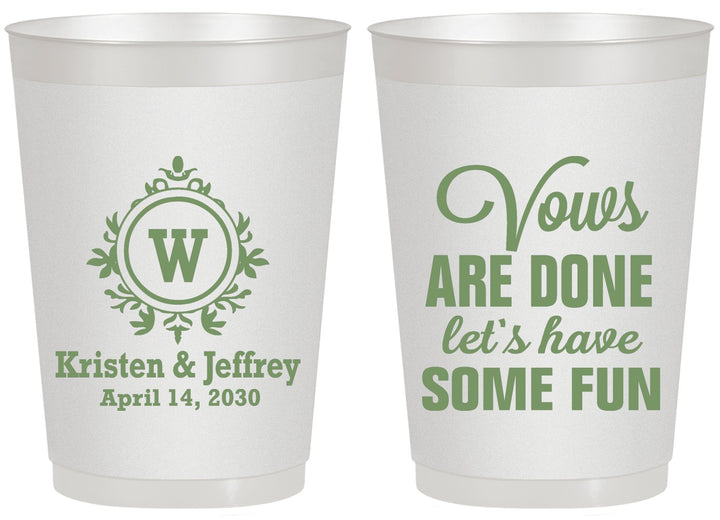 Personalized Wedding 20 oz Frosted Cups - Monogrammed | 462