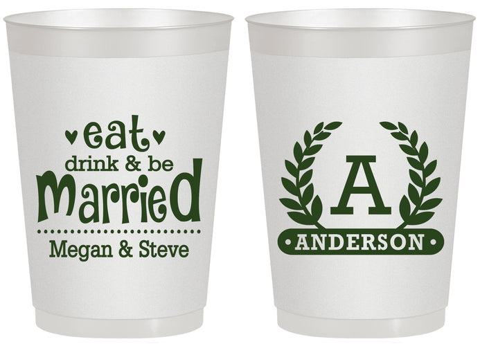 Personalized Wedding 20 oz Frosted Cups - Monogram | 464