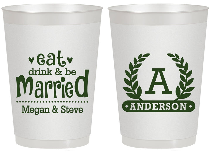 Personalized Wedding 20 oz Frosted Cups - Monogram | 464