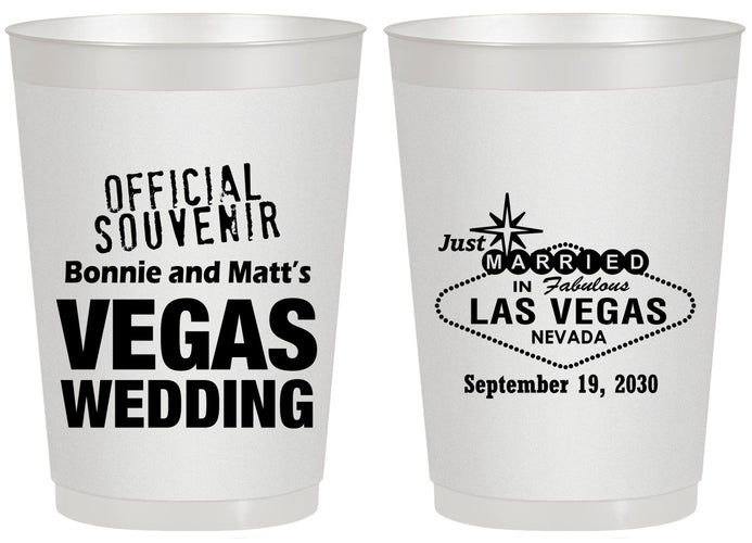 Personalized Wedding 20 oz Frosted Cups - Las Vegas | 466