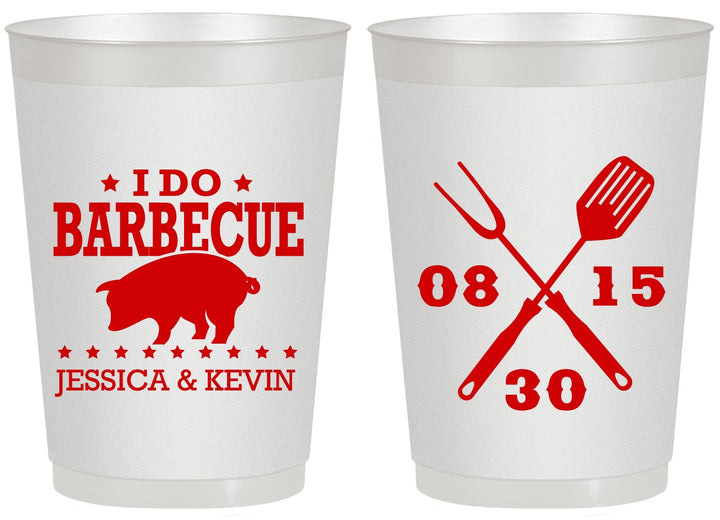 Personalized Wedding 20 oz Frosted Cups - I Do Barbecue Bbq | 473