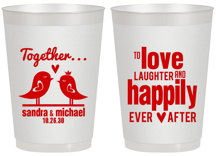 Personalized Wedding 20 oz Frosted Cups - Happily Ever After | 480