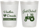 Personalized Wedding 20 oz Frosted Cups - Just Hitched Tractor | 482