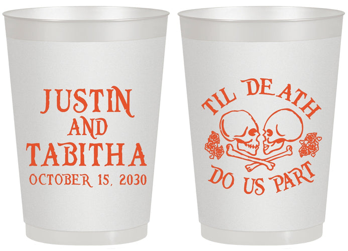 Personalized Wedding 20 oz Frosted Cups - Til Death Do Us Part | 485