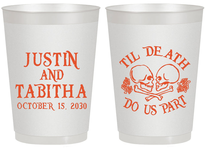Personalized Wedding 20 oz Frosted Cups - Til Death Do Us Part | 485
