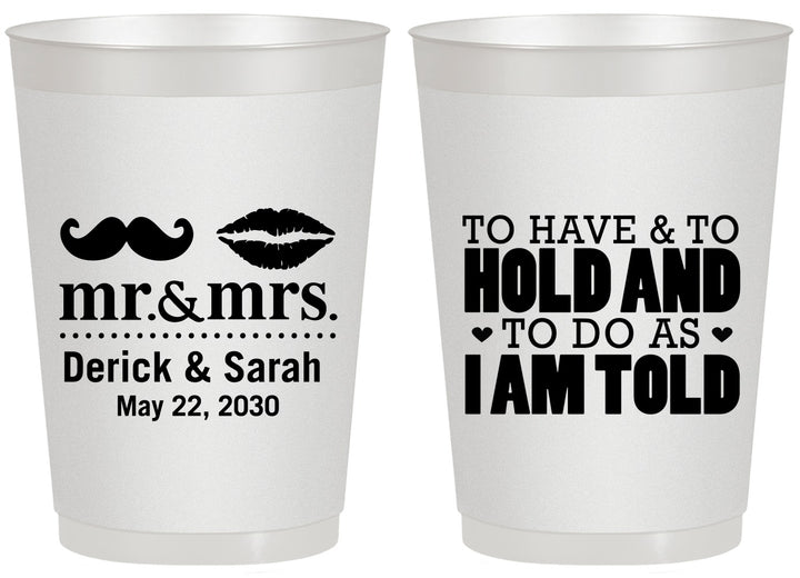 Personalized Wedding 20 oz Frosted Cups - To Have And To Hold | 491
