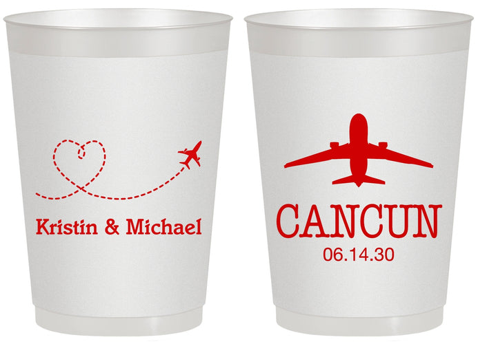 Personalized Wedding 20 oz Frosted Cups - Destination | 492