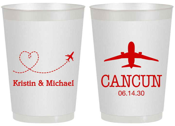 Personalized Wedding 20 oz Frosted Cups - Destination | 492