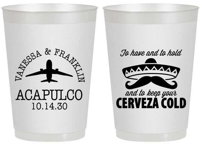 Personalized Wedding 20 oz Frosted Cups - Destination | 496