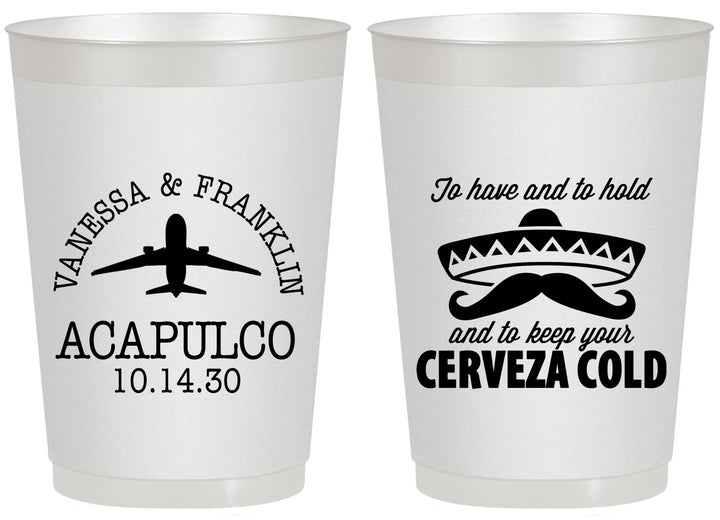 Personalized Wedding 20 oz Frosted Cups - Destination | 496