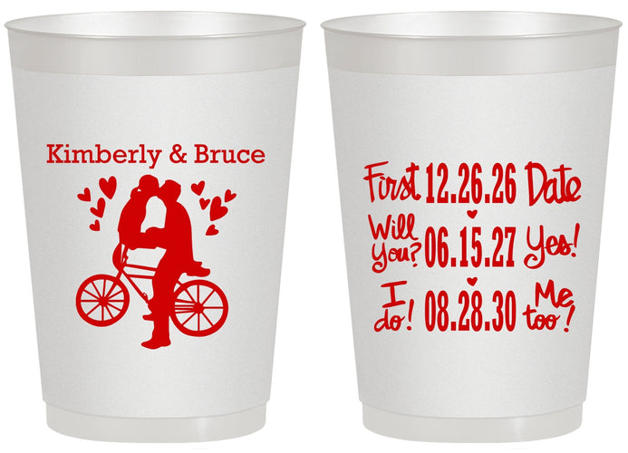 Personalized Wedding 20 oz Frosted Cups - First Date Will You I Do | 497