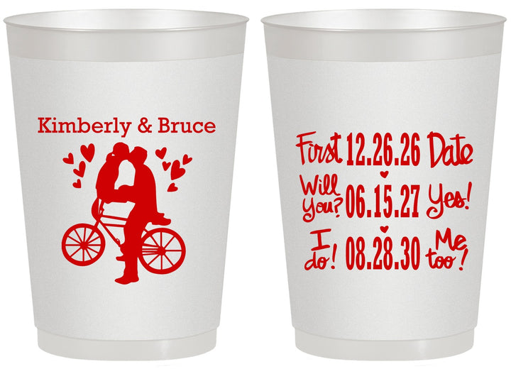 Personalized Wedding 20 oz Frosted Cups - First Date Will You I Do | 497
