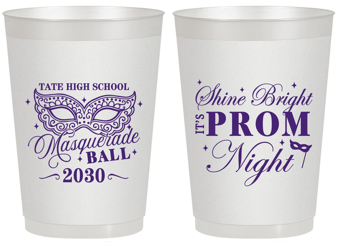 Personalized Prom 20 oz Frosted Cups - Masquerade Ball | 50010