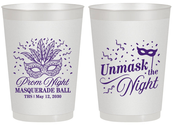 Personalized Prom 20 oz Frosted Cups - Masquerade Ball | 50011