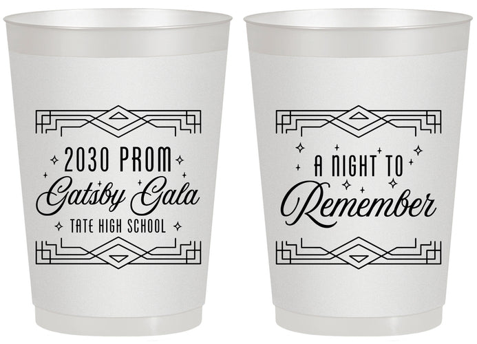 Personalized Prom 20 oz Frosted Cups - Gatsby Gala | 50012