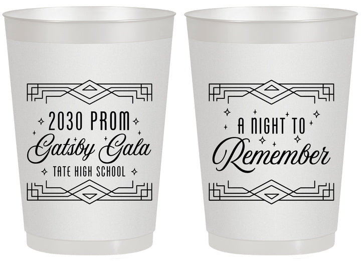 Personalized Prom 20 oz Frosted Cups - Gatsby Gala | 50012