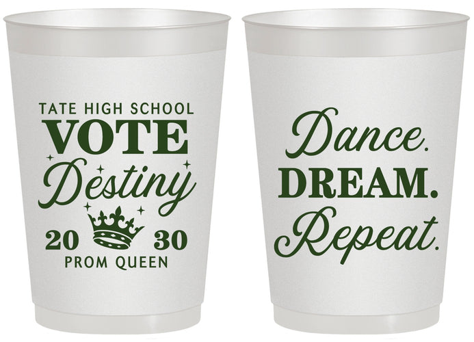 Personalized Prom 20 oz Frosted Cups - Queen Vote | 50016