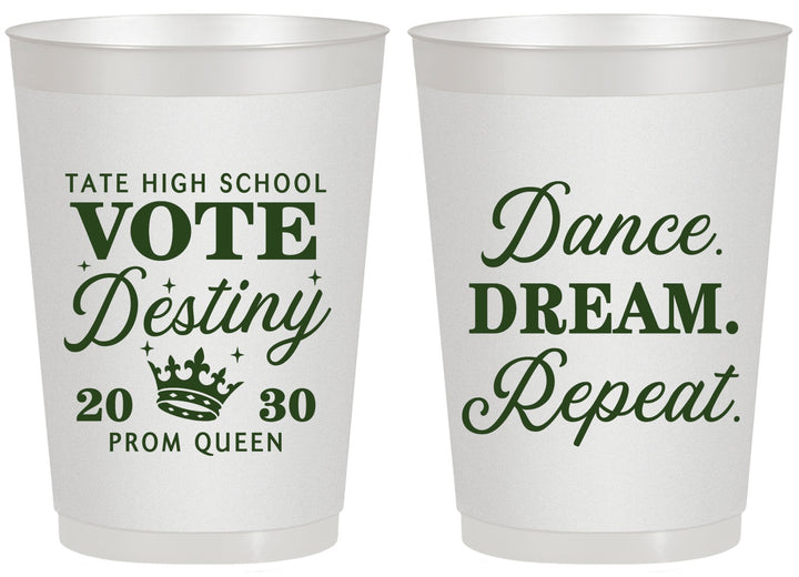 Personalized Prom 20 oz Frosted Cups - Queen Vote | 50016