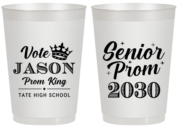 Personalized Prom 20 oz Frosted Cups - King Vote | 50019