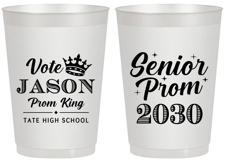 Personalized Prom 20 oz Frosted Cups - King Vote | 50019