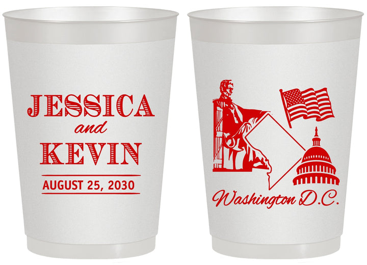 Personalized Wedding 20 oz Frosted Cups - Washington Dc | 501