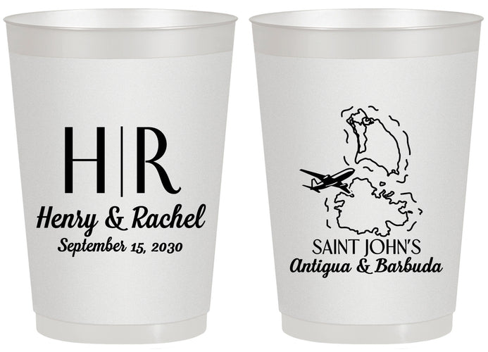 Personalized Wedding 20 oz Frosted Cups - Antigua And Barbuda | 502
