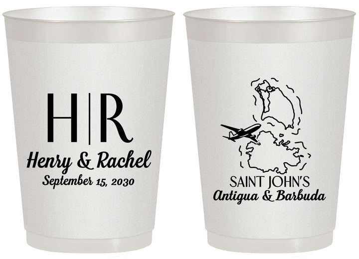 Personalized Wedding 20 oz Frosted Cups - Antigua And Barbuda | 502